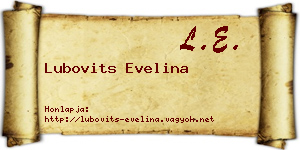 Lubovits Evelina névjegykártya
